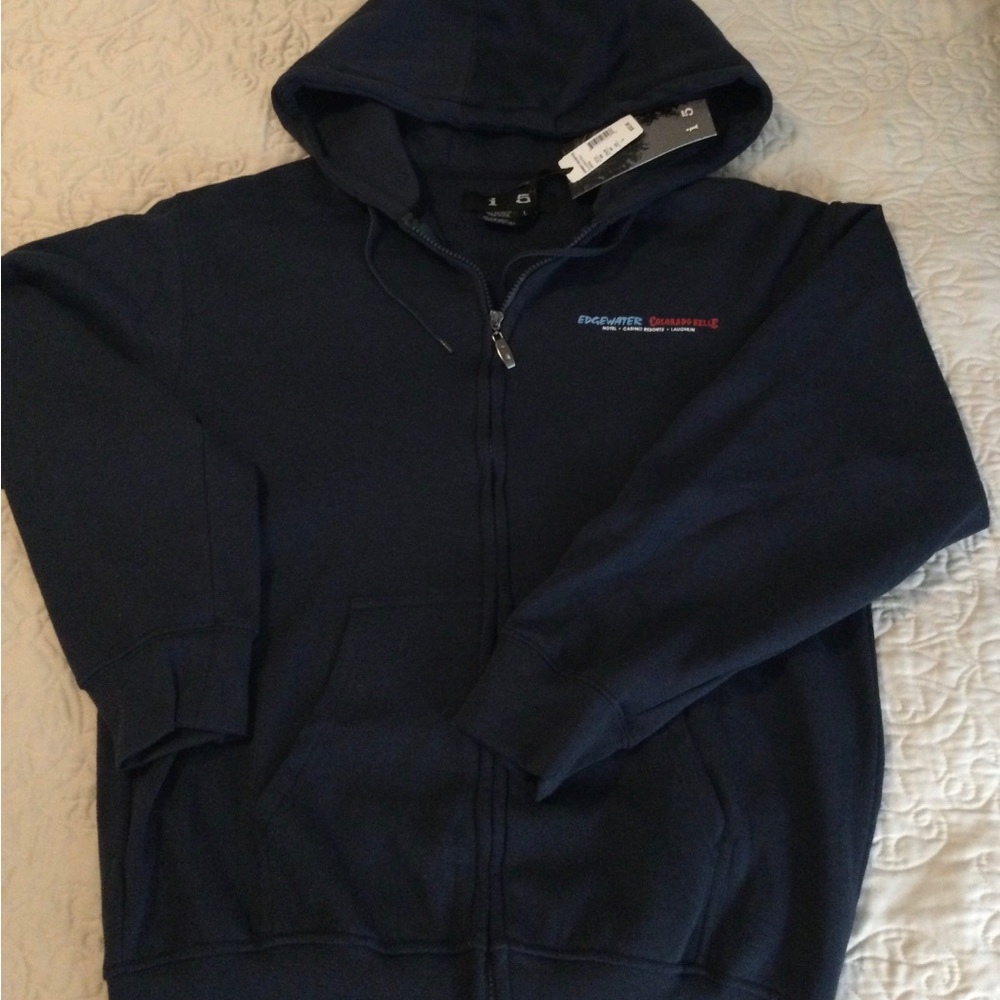 New - Edgewater Colorado Belle Navy Sweatshirt jacket with Hoodie.